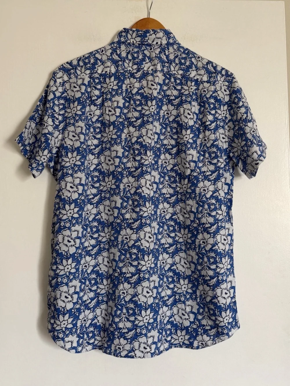 NWT J. Crew Men’s Printed Short Sleeve Slim Button Down Linen Blend Top size M